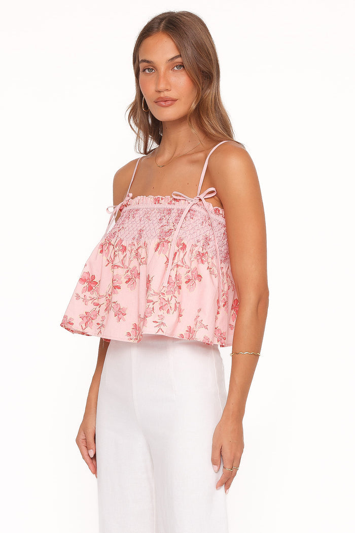 Petal and Pup USA TOPS Cosima Baby Doll Top - Rose Pink Floral