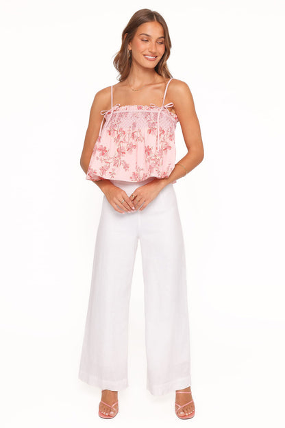 Petal and Pup USA TOPS Cosima Baby Doll Top - Rose Pink Floral