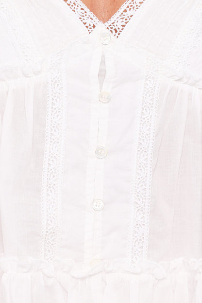 Petal and Pup USA TOPS Daisy Cap Sleeve Top - White Broderie