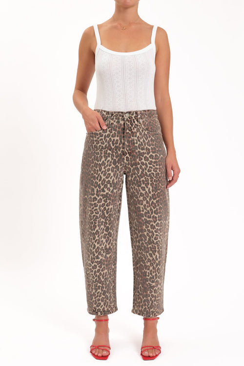 BOTTOMS Daze Westward Barrel Leg Jeans - Cool Cat
