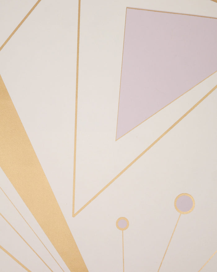 DecoPrism Wallpaper in Metallic Bronze and Lavender Mist