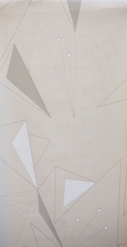 DecoPrism Wallpaper in White and Stone on Snow
