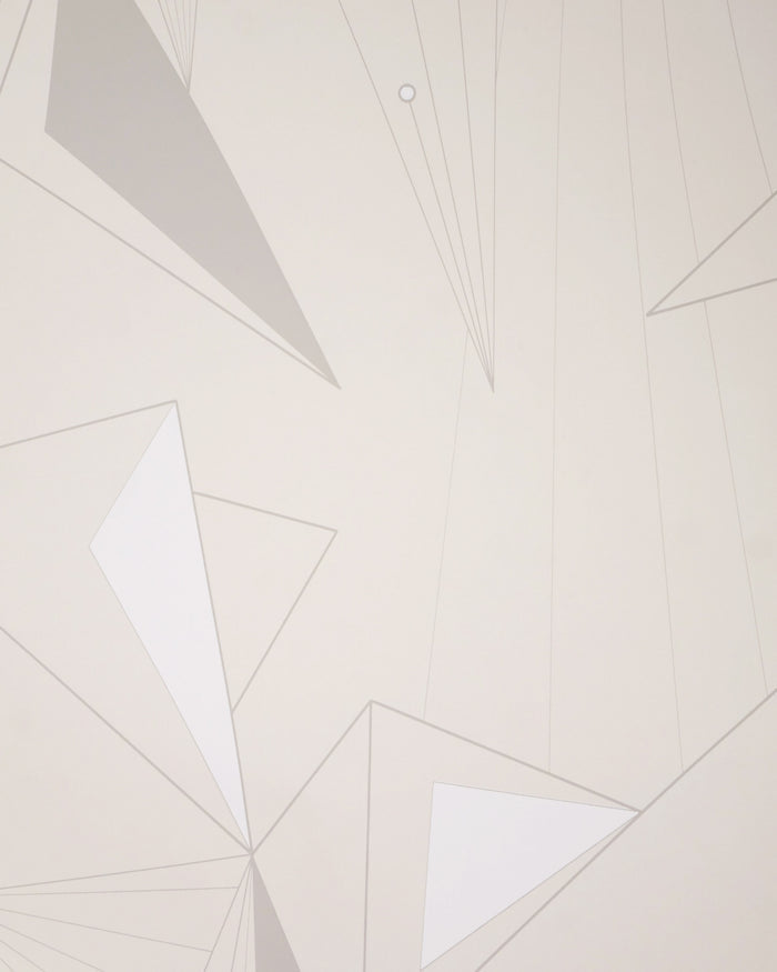 DecoPrism Wallpaper in White and Stone on Snow