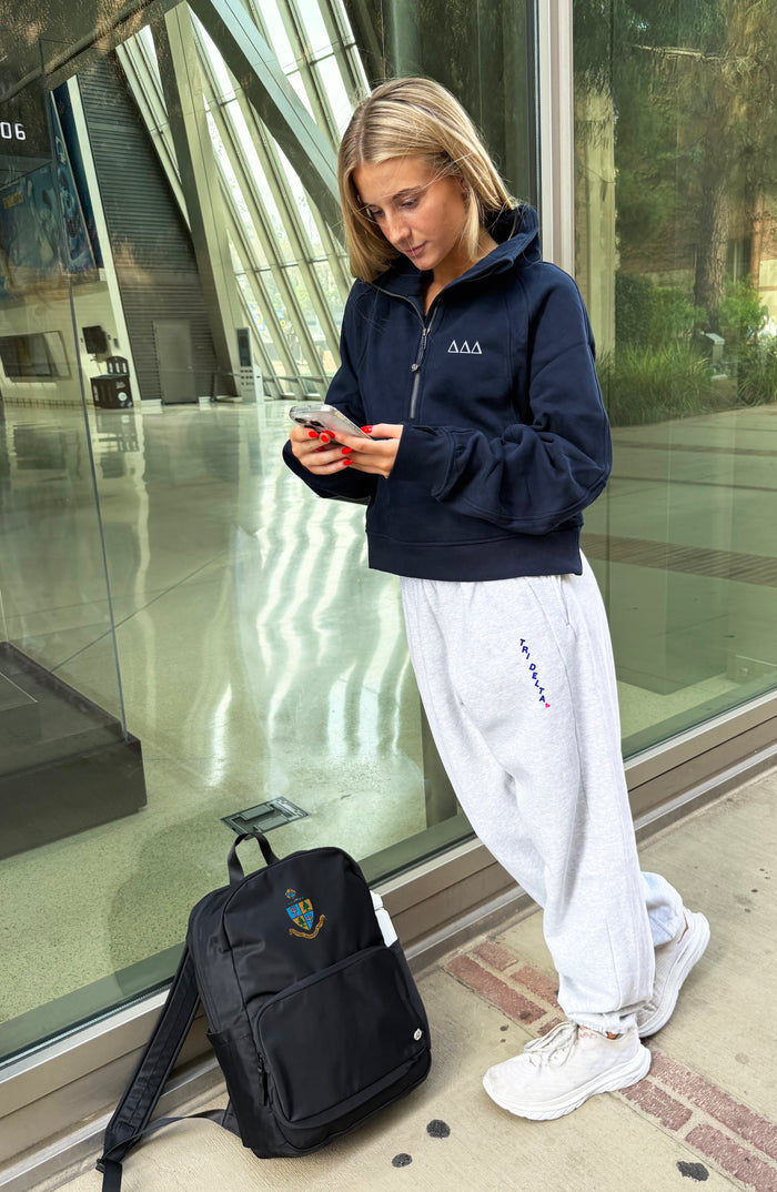 Delta Delta Delta lululemon Scuba Oversized Funnel-Neck Half Zip - True Navy