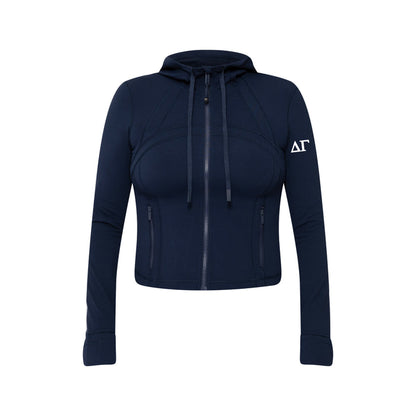 Delta Gamma lululemon Define Cropped Hooded Jacket Nulu - NAVY