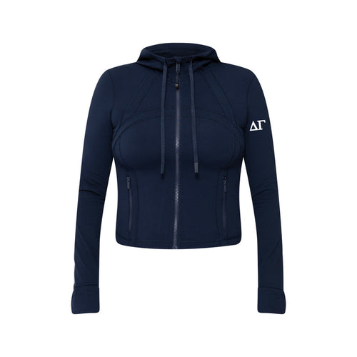 Delta Gamma lululemon Define Cropped Hooded Jacket Nulu - NAVY