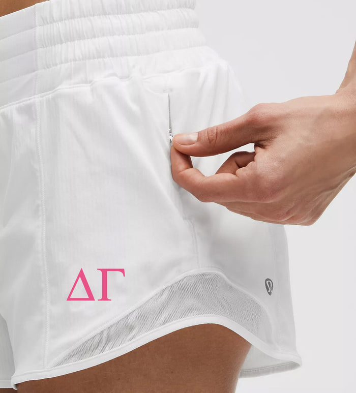 Delta Gamma lululemon Hotty Hot High-Rise Lined Short 2.5" - White