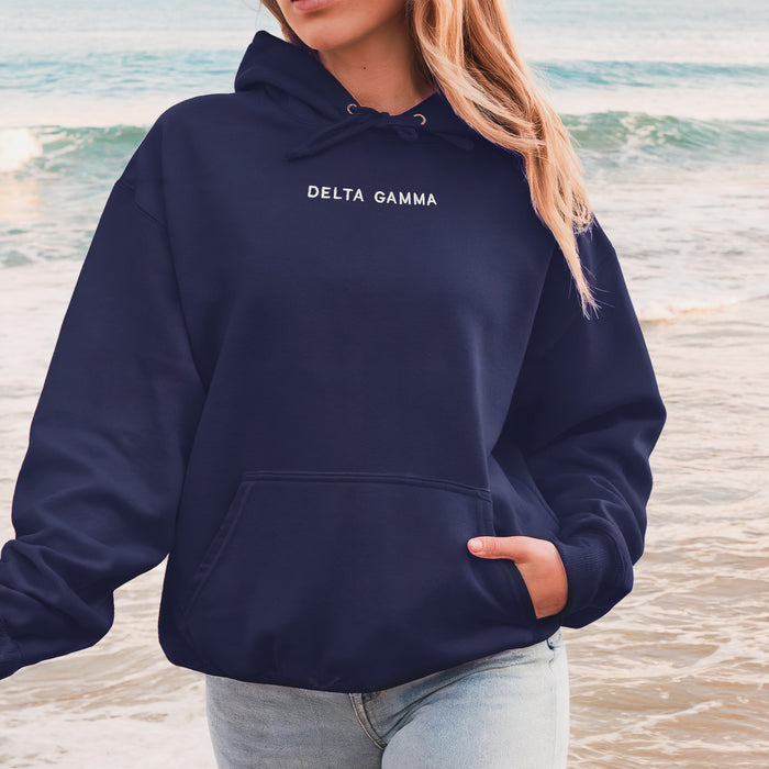 Delta Gamma Oversized Pullover Hoodie with Wordmark
