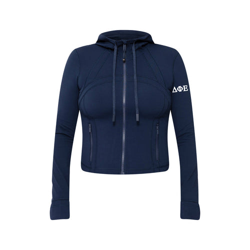 Delta Phi Epsilon lululemon Define Cropped Hooded Jacket Nulu - NAVY