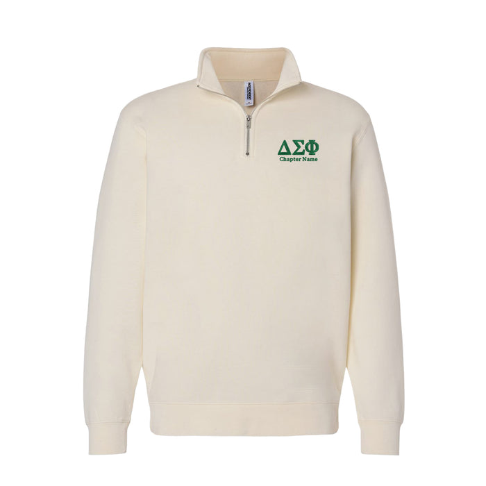 Delta Sigma Phi Quarter Zip Sweatshirt - Chapter Name