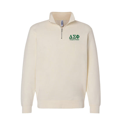Delta Sigma Phi Quarter Zip Sweatshirt - Chapter Name