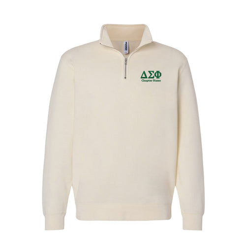 Delta Sigma Phi Quarter Zip Sweatshirt - Chapter Name