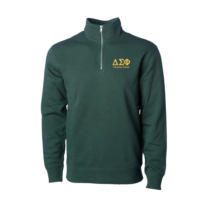 Delta Sigma Phi Quarter Zip Sweatshirt - Chapter Name