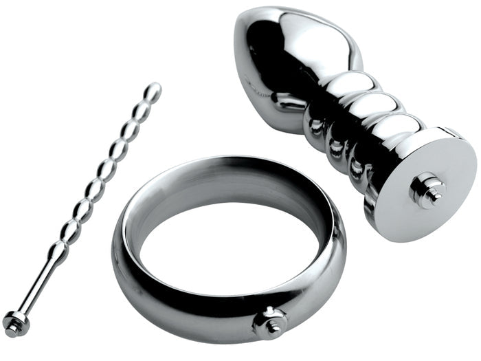 Deluxe Series Voltaic For Him Stainless Steel Male E-stim Kit Image 1
