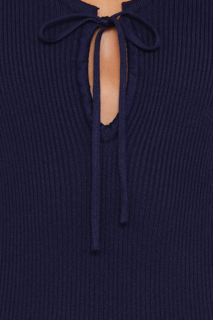 Petal and Pup USA DRESSES Desley Knit Long Sleeve Maxi Dress - Navy
