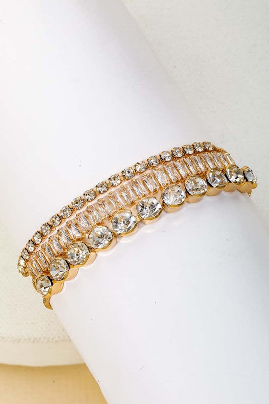 Diana Rhinestone Bracelet Stack
