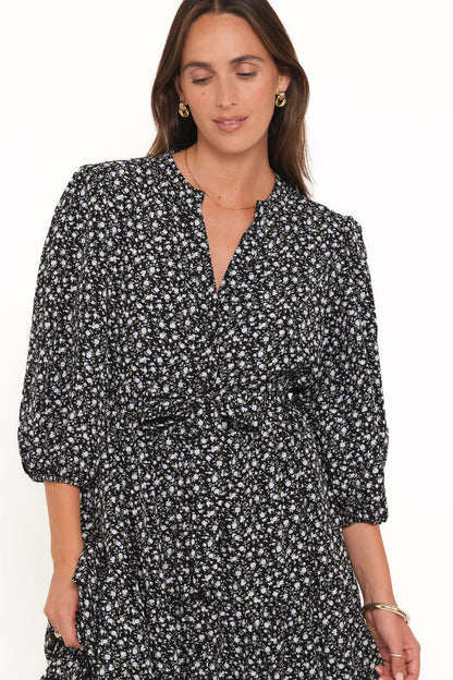 Petal and Pup USA DRESSES Dixon Maxi Dress - Black Ditsy Floral
