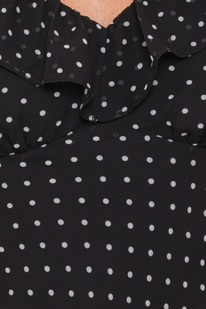 Petal and Pup USA TOPS Dorado Top - Black/White Polkadot