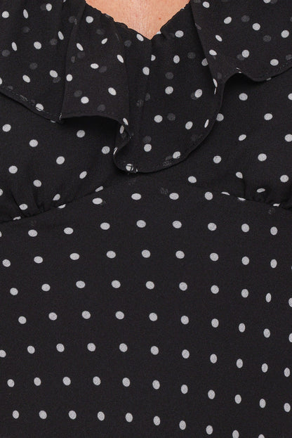 Petal and Pup USA TOPS Dorado Top - Black/White Polkadot