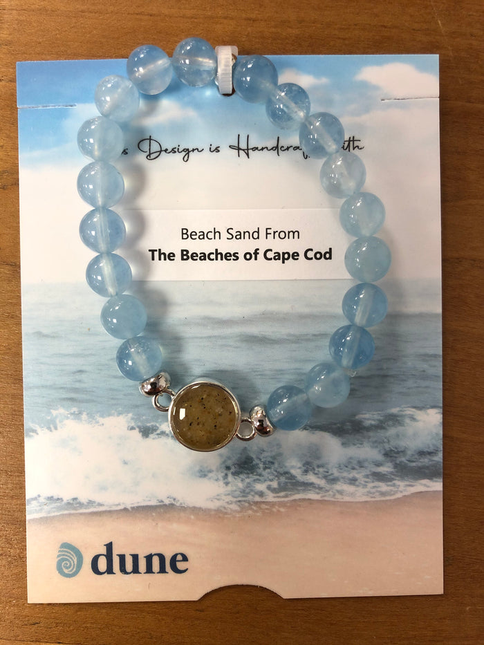 Dune- Beaches of Cape Cod Aqua Bead Bracelet