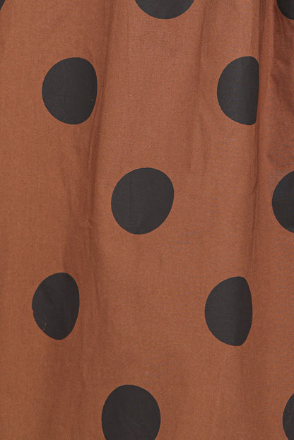 Petal and Pup USA DRESSES Eddie Mini Dress - Brown Polka Dot