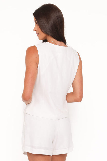 Petal and Pup USA BOTTOMS Elinor Cuffed Linen Short - Cream