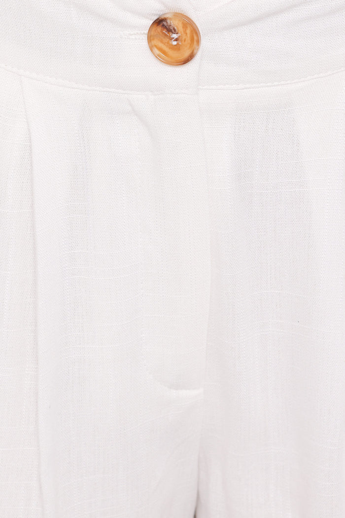 Petal and Pup USA BOTTOMS Elinor Cuffed Linen Short - Cream
