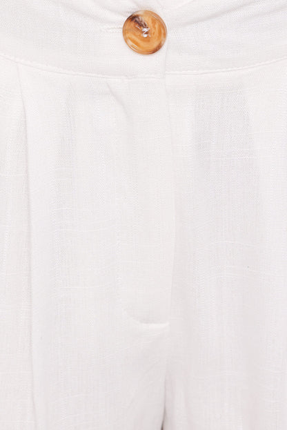 Petal and Pup USA BOTTOMS Elinor Cuffed Linen Short - Cream
