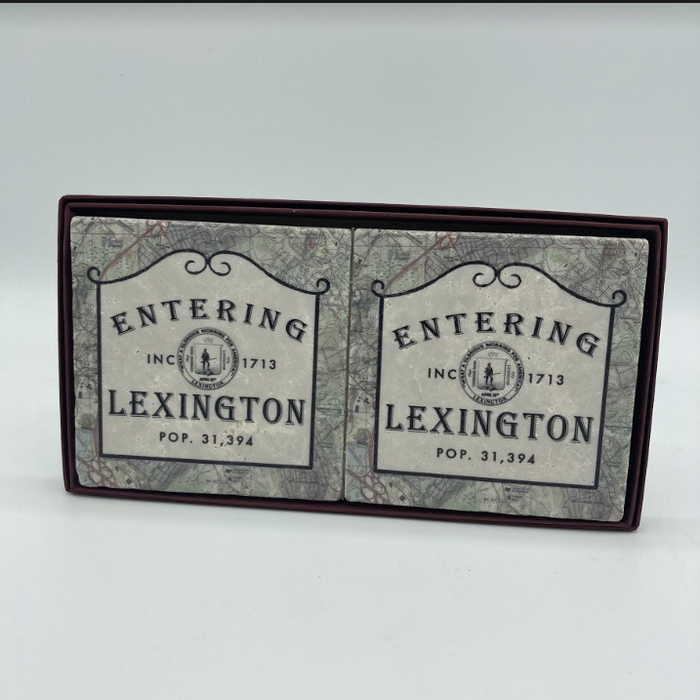 Entering Lexington Marble Coasters