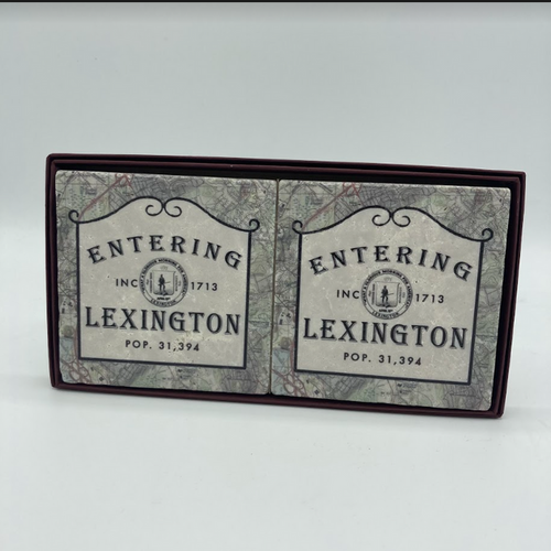 Entering Lexington Marble Coasters