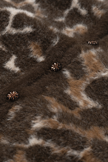 Fabienne Chapot Henry Leopard Cardigan Toffee/Camel Club button detail Fabienne Chapot Shop Fabienne Chapot at Dotique