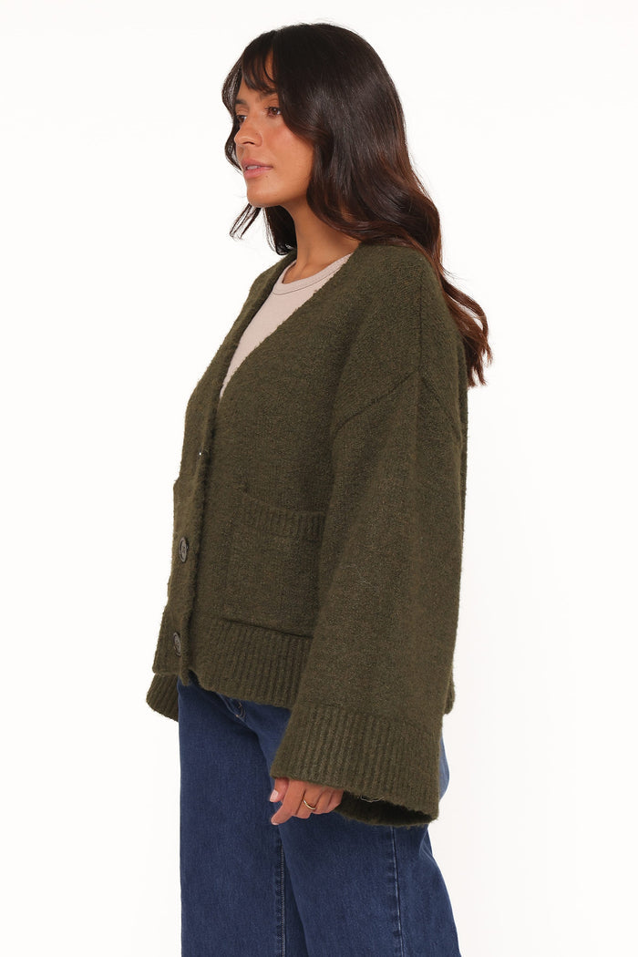 Petal and Pup USA KNITWEAR Fern Wide Sleeve Cardigan - Olive
