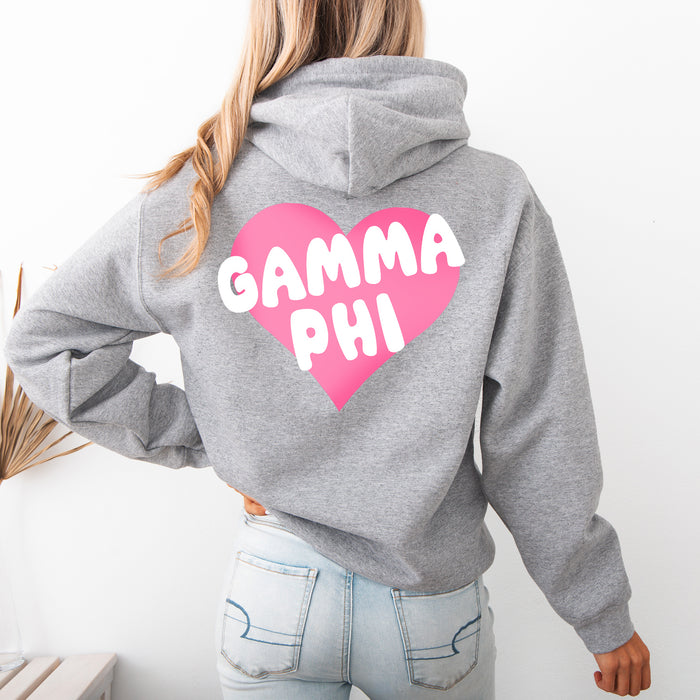 Gamma Phi Beta Boxy Heart Pullover Hoodie