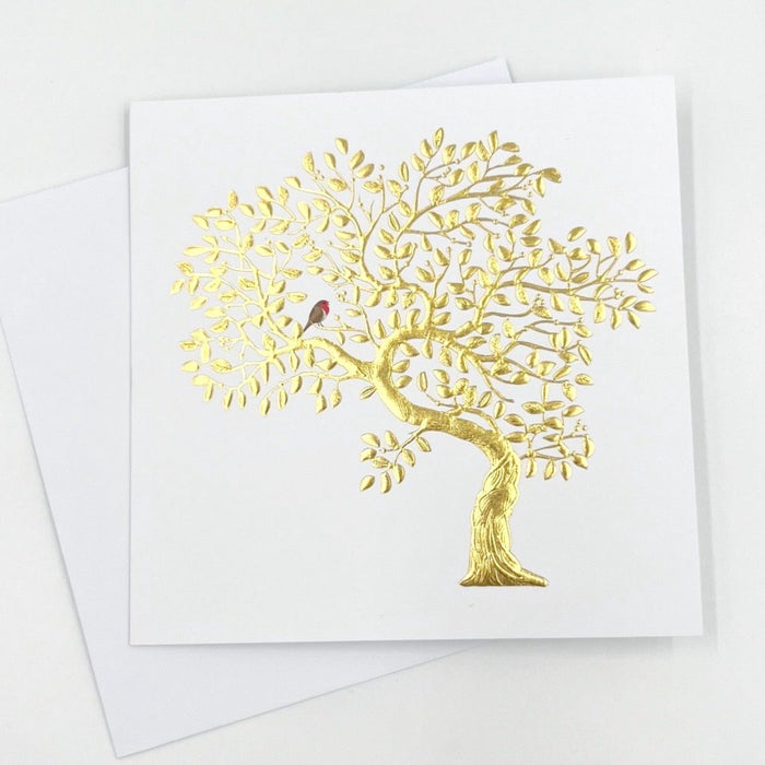 Gold Tree Greeting Card - pack of 6