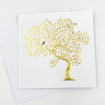 Gold Tree Greeting Card - pack of 6