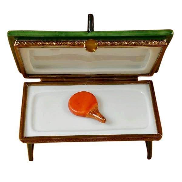 Green Ping Pong Table Porcelain Limoges sports French Trinket Box