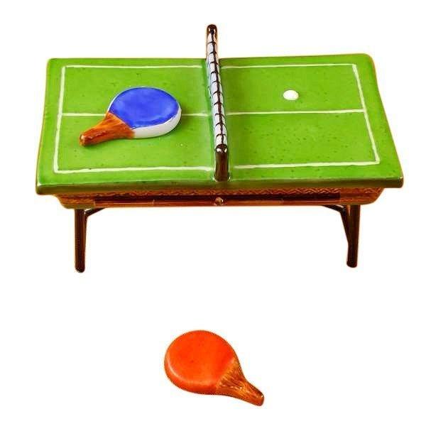 Green Ping Pong Table Porcelain Limoges sports French Trinket Box