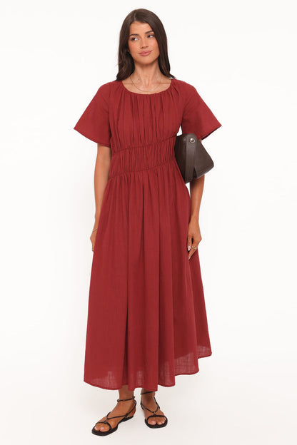 Petal and Pup USA DRESSES Harlen Maxi Dress - Deep Red