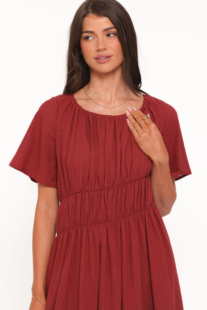 Petal and Pup USA DRESSES Harlen Maxi Dress - Deep Red