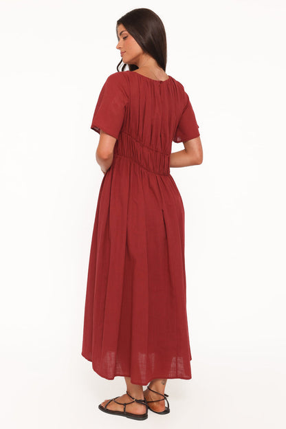 Petal and Pup USA DRESSES Harlen Maxi Dress - Deep Red