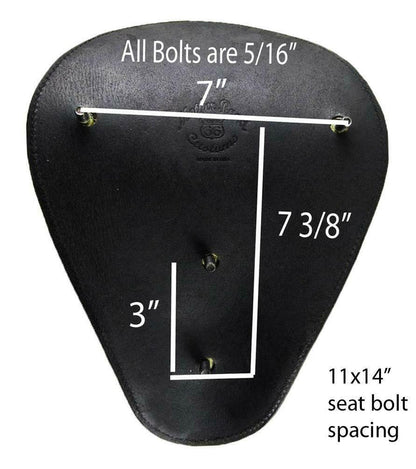 Harley Sportster Chopper Bobber Honda Yamaha Seat 11x14 Black Tooled Leather - Mother Road Customs