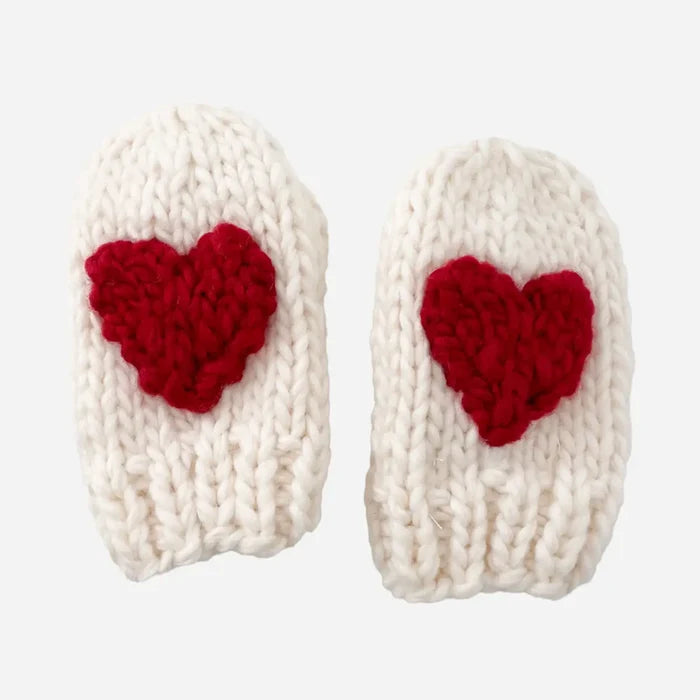 Heart Mittens - Red