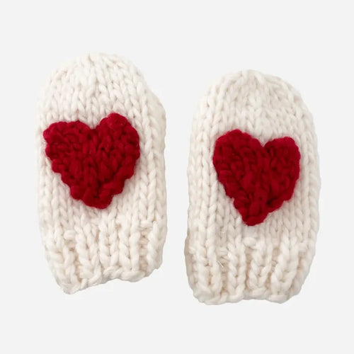 Heart Mittens - Red