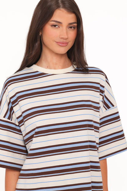 Petal and Pup USA SETS Hellen Stripe Short Set - Brown Multi Stripe