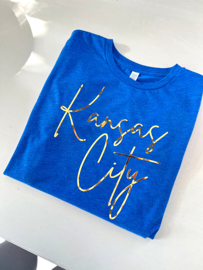 Gold Foil Kansas City Tee (Royal Blue)