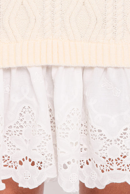 Petal and Pup USA DRESSES Jesper Knit Mini Dress - Ivory