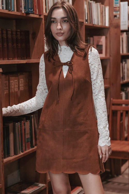 DRESSES Jonty Scallop Hem Mini Dress - Copper Tan