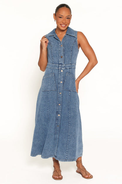 DRESSES Jye Maxi Dress - Med Denim