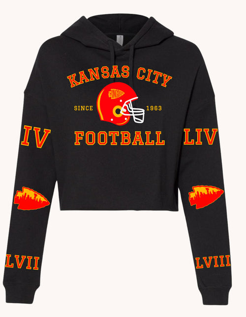 Kansas City Super Champions Cropped Hoodie (Black)