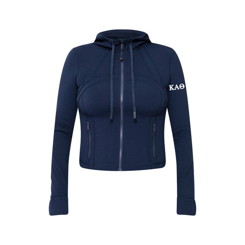 Kappa Alpha Theta lululemon Define Cropped Hooded Jacket Nulu - NAVY